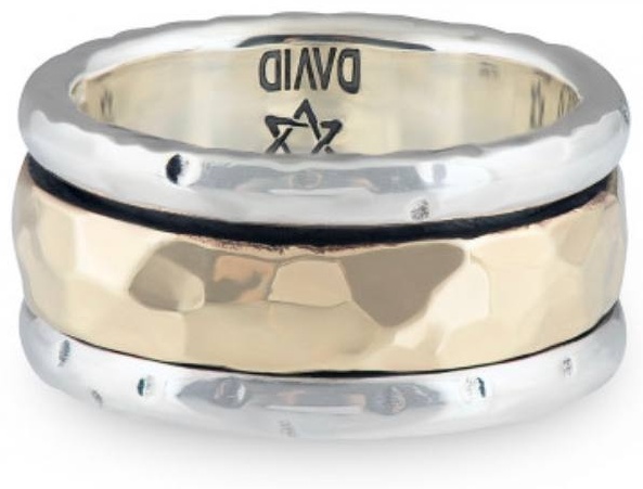 DAVID R1860 размер 17 вес 12 г серебро, золото, без вставок
