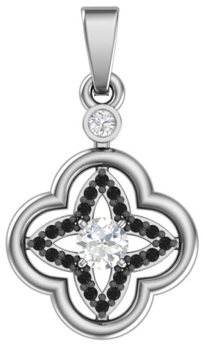 Подвеска POKROVSKY JEWELRY 4101222-00215 вес 0.89 г серебро, фианит