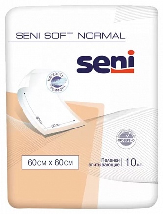 Пеленка непромокаемая Seni Soft Normal, 10 шт, 60x60 см