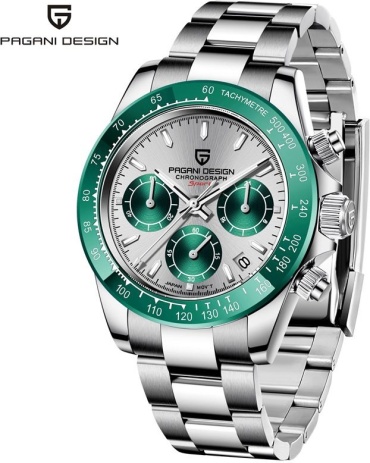Кварцевые Pagani Design PD Daytona Steel green нержавеющая сталь