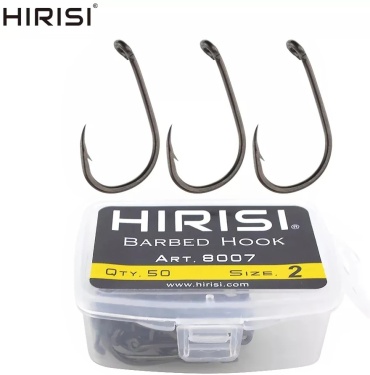 Крючок для рыбалки HIRISI 8007 №2 карповый черный 50 шт