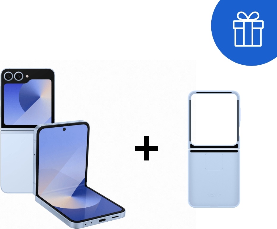 Смартфон Samsung Galaxy Z Flip6 5G 12 ГБ/256 ГБ голубой + подарок