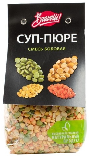Bravolli горох, чечевица, фасоль смесь бобовая 350 г