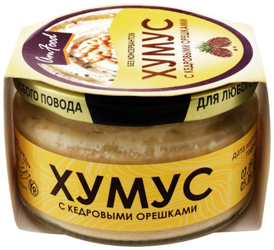 Полезные продукты хумус с кедровыми орешками 200 г