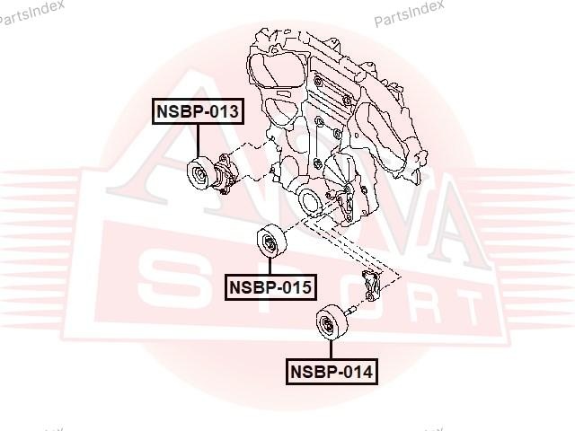 ASVA Натяжной Ролик, Клиновой Ремень NSBP014