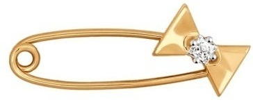 Булавка LUXOR JEWELRY 040171 вес 0.87 г золото, фианит