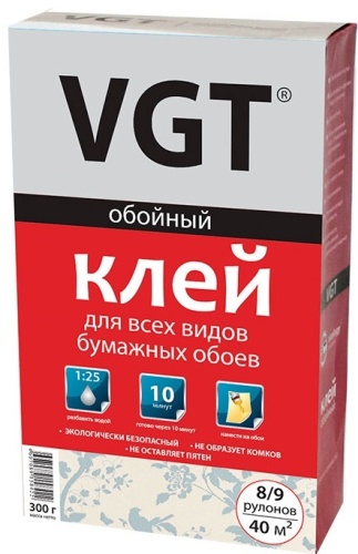 Клей обойный VGT для бумажных обоев, 300 г