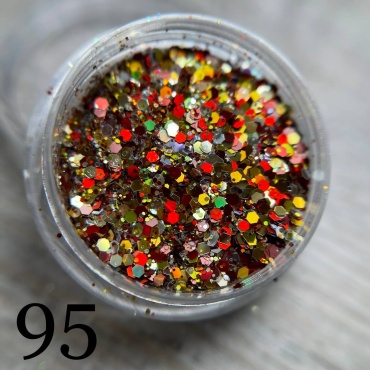 LOVE NAILS блестки, пайетки, слюда Диско соты Микс мини 95 1 шт