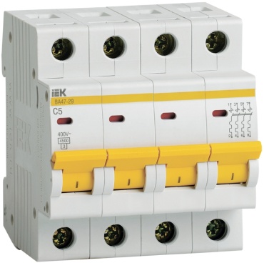 IEK автоматический выключатель 4P 5 A, 4.5 кА, 400 В