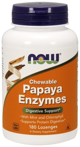 NOW Papaya Enzymes таблетки 180 шт