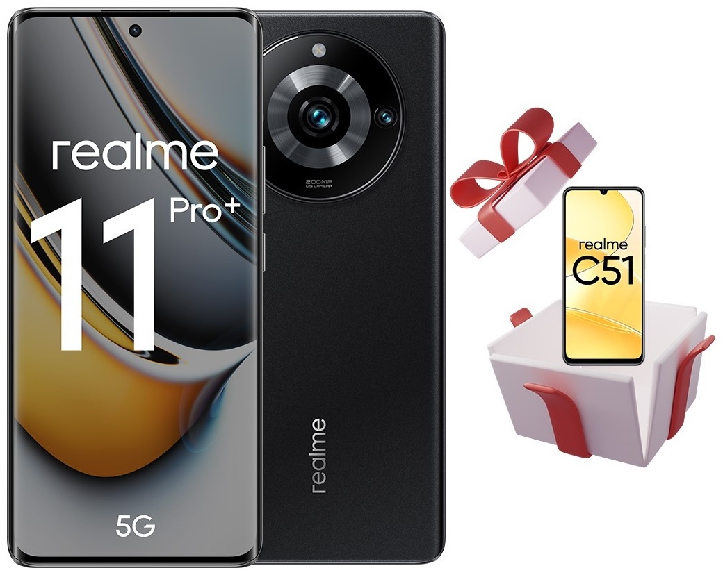 Купить Смартфон Realme 11 Pro+ 12 ГБ/512 ГБ черный + подарок в Алматы –  Магазин на Kaspi.kz