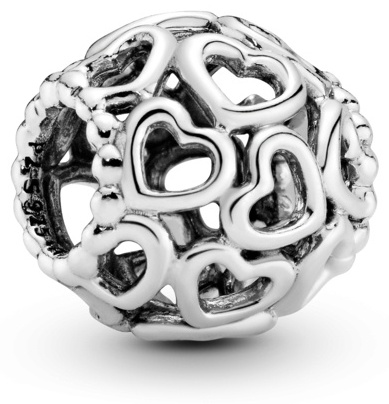 Шарм PANDORA «Ажурные сердца» 790964 вес 1.53 г серебро, без вставок