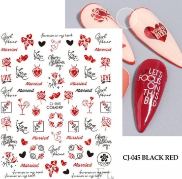Misscheering наклейки Love CJ-045 black red 1 шт