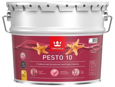 Tikkurila эмаль матовая Pesto 10 A интерьерная 9 л, тон белый