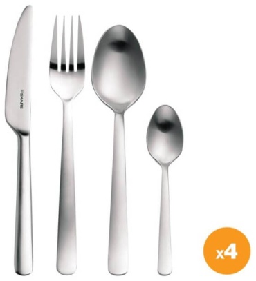 Набор столовых приборов FISKARS 16 шт, серый 1002958_FF Столовый набор 16 предметов матовый