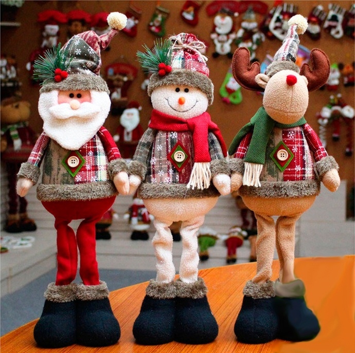 Снеговик, санта-клаус, олень - 50 см 55 см