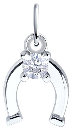Подвеска Diamant 94-130-02278-1 вес 0.82 г серебро, фианит