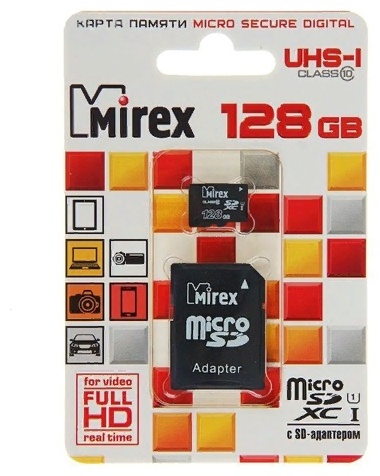 Карта памяти Карта памяти с адаптером Mirex 128GB.