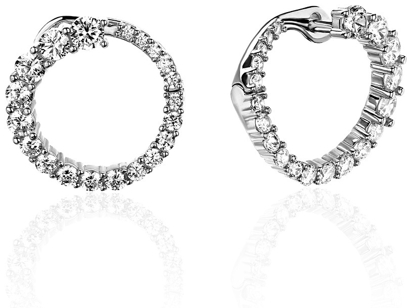 Серьги Эстет 01С1213714 вес 3.5 г золото, фианит