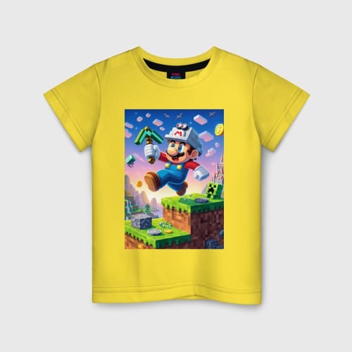 Футболка Майнкрафт Супер Марио Minecraft TMH_TREND.KZ желтый