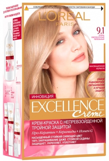 Купить Loreal Paris Excellence Creme крем-краска 9.1 светло-русый 100 ...