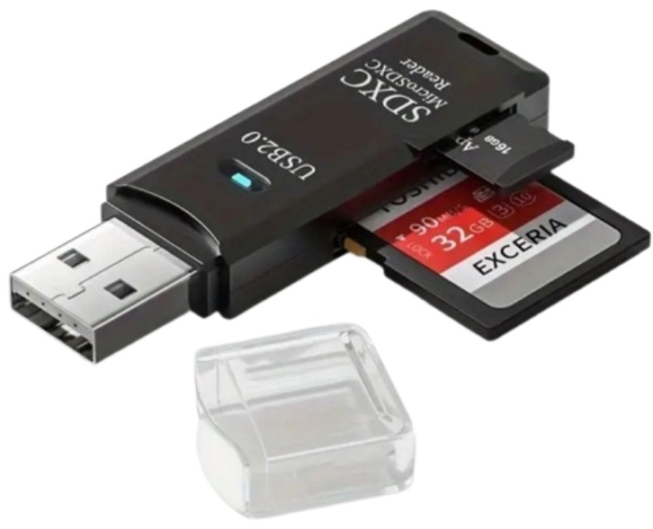 Картридер SDXC MicroSDXC Reader USB 2.0 для SD, micro SDXC, miniSD