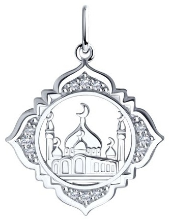 Подвеска SOKOLOV 94031245 вес 1.83 г серебро, фианит