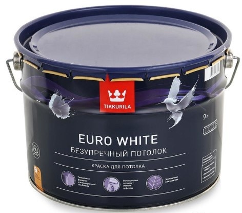 Купить Краска Tikkurila водоэмульсионная EURO WHITE 9 л, белый в Алматы ...