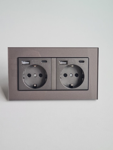 Розетка USB EIOMR 712528, серый