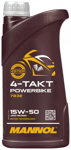 Синтетическое Mannol 4-Takt Powerbike 15W-50 1 л