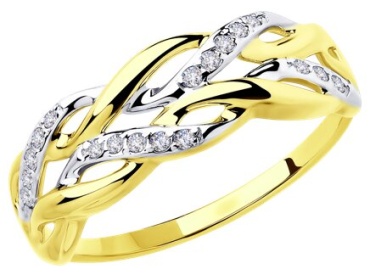 Diamant RIN-DI-585-492257-18 размер 18 вес 1.83 г золото, фианит