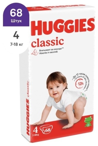 Подгузники Huggies 4, 68 шт