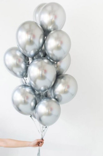 Набор воздушных шаров Balloon-s Хром 20 шт, серебристый