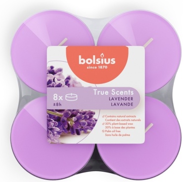 Ароматическая свеча Bolsius Лаванда 101925221877 2.5 см, 8 шт