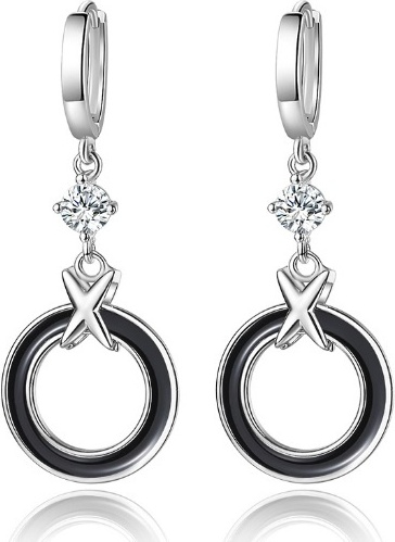 Купить Серьги KOREAN SILVER N бижутерный сплав, эмаль, цирконий в ...