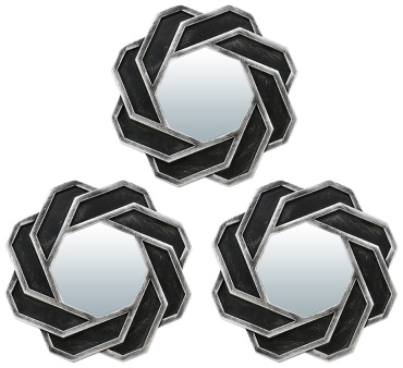 QWERTY Комплект декоративных зеркал Тулон серебро 3шт D12 см