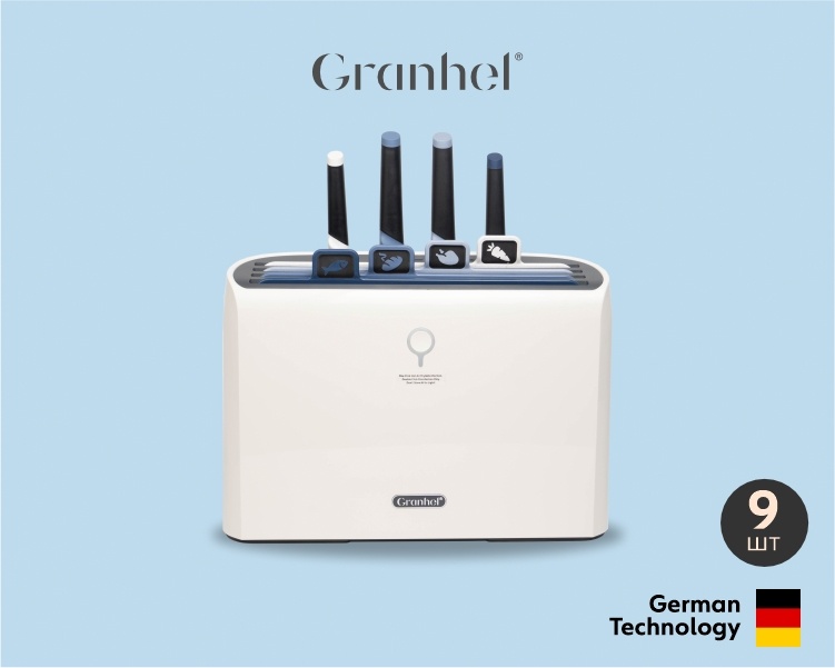 Набор ножей Granhel CK-030ST (BLUE), лезвие: нержавеющая сталь 4 шт