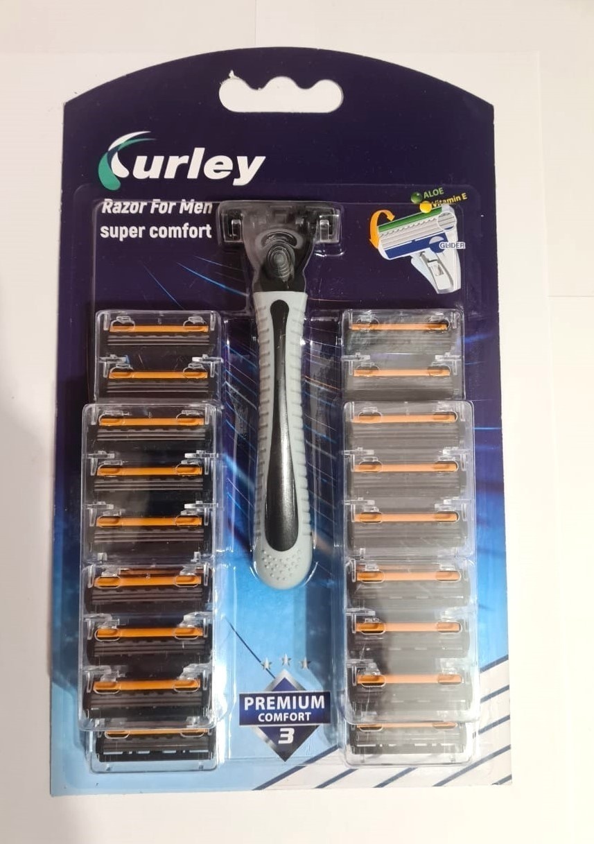 Curley Premium Comfort 3 бритвенный станок 1 шт + сменные кассеты 30 шт