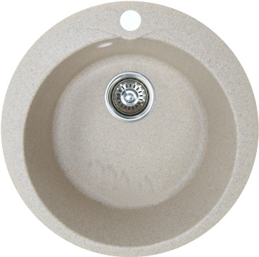 Кухонная мойка Maxstone MS-1 47х47х18 см, искусственный камень, тон песочный