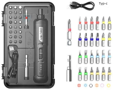 Аккумуляторная отвертка DELI DL-DP04-2B2, 3.6 В