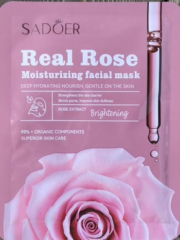 Маска для лица SADOER тканевая Real Rose 1 шт