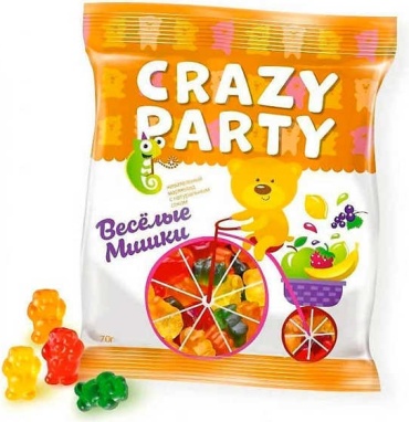 Мармелад Азовская кондитерская фабрика Crazy Party Веселые мишки жевательный 70 г