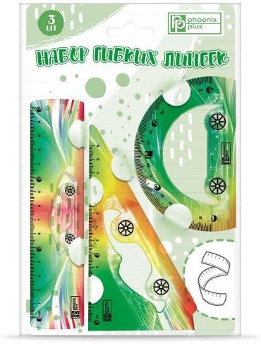 Линейка Феникс 4606008448507, 15 см, 3 шт, пластик, мультиколор