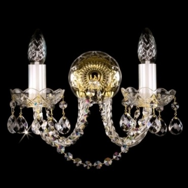 Бра настенный ArtGlass Е14, золотистый, прозрачный