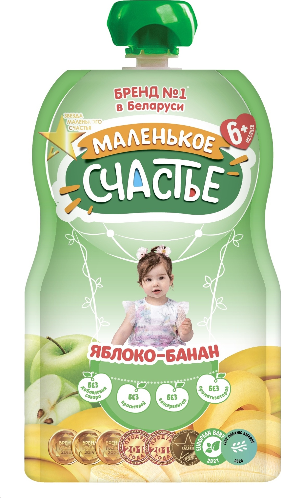 Купить Детское пюре Маленькое счастье Яблоко и банан 90 г в кредит в ...