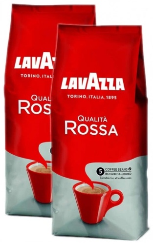 Кофе Lavazza Qualita Rossa зерновой 2 упаковки по 250 г