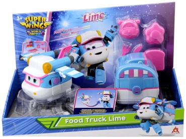 Трансформер Super Wings Лайм с прицепом , высота 12 см