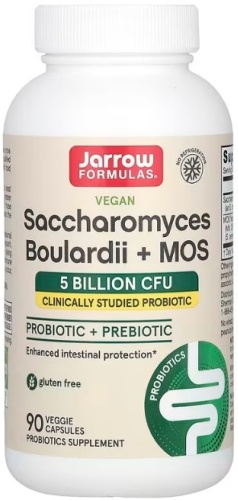 Jarrow Formulas Saccharomyces Boulardi plus MOSрд, сахаромицеты Буларди 5 млрд КОЕ капсулы 90 шт