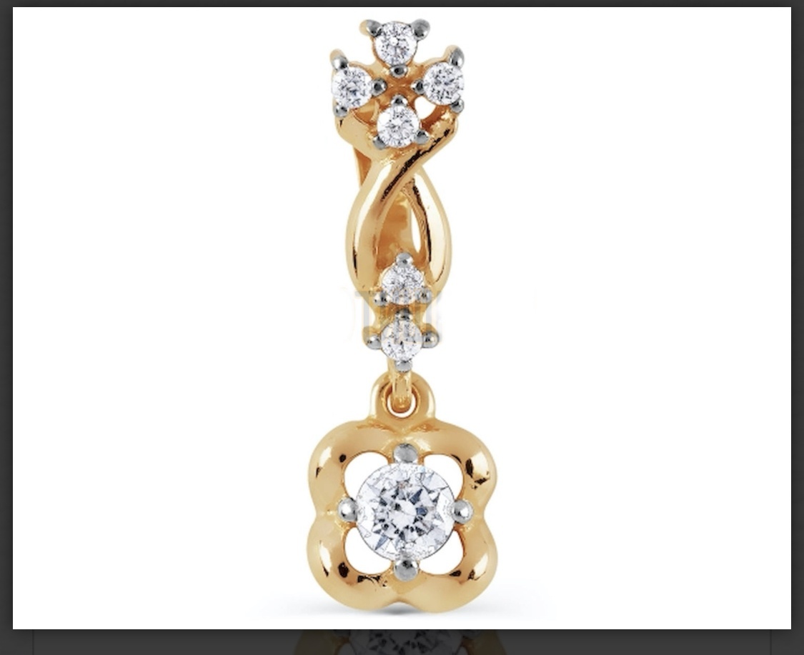 Подвеска Топаз т147034389 вес 0.9 г золото, кристалл Swarovski