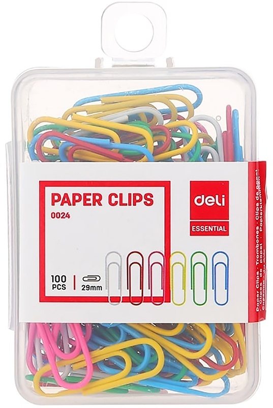 Скрепки DELI 292-0024, 100 шт, 29 мм